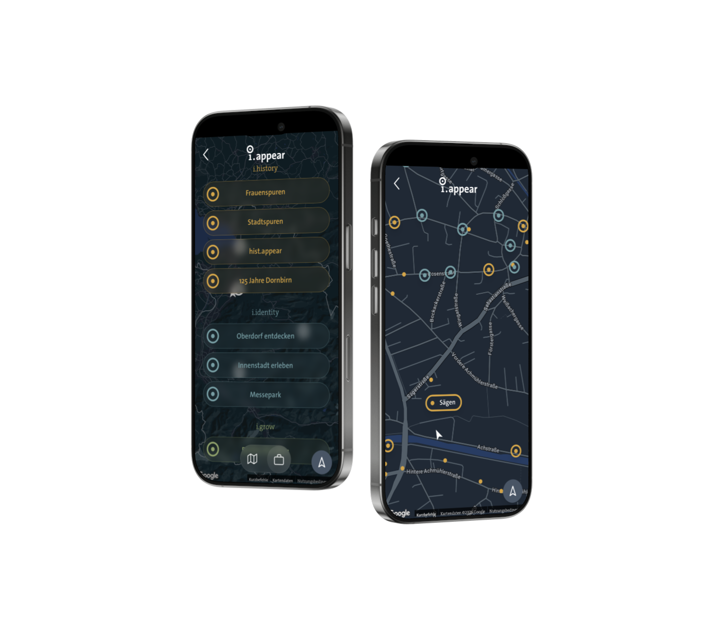 i.appear App auf zwei Smartphones